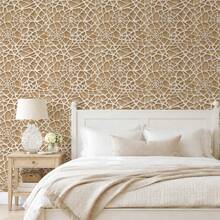 1 Roll 2D Spider Web Grid Self-Adhesive Wallpaper, Wood Grain Textured Geometric Removable Contact Paper, Peel And Stick Waterproof Decorative Wall Sticker, Modern Art Home Decor, For Bedroom, Living Room, Kitchen, Bathroom, Home Office, Room Decor - 1PC - View 4