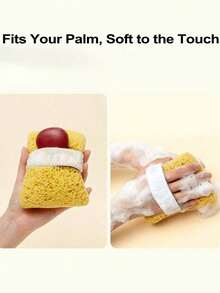 1pc Cheese Shaped Bath Loofah Bag | Gentle Exfoliating Scrubbing Tool | Deep Cleansing Rich Foam | Hanging Soap Storage Bag | Portable Travel Body Care Tool - View 2