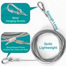 1pc Durable Stainless Steel Clothesline, 78.74 Inch Portable Laundry Drying Rope - Strong And Break-Resistant, Indoor And Outdoor Use, Suitable For Camping, Bathroom, Dorm, Rental, Outdoor Travel, Essential Practical Home Laundry Drying Item - A - View 3
