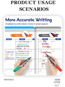 Back To School Season Colorful Whiteboard Marker Set 12 Colors, Erasable Markers, Smooth Writing, Easy To Erase, Multi-Color Ink For Teachers And Students, Perfect For Classroom Use - Multicolor - View 8