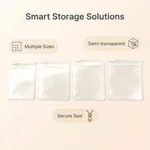10/30pcs Thick Soft Frosted Transparent EVA Zipper Jewelry Storage Bags, Anti-Oxidation Anti-Dust Portable Storage Pouches, Suitable For Earrings, Rings, Bracelets, Earphone Cables, Makeup Sponges, Travel, Dorm, Home, Vacation Multi-Purpose Storage Bags - White - View 2