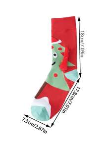 1/2 Pasang Kaos Kaki Setinggi Betis Motif Pohon Natal/Santa Claus, Cocok untuk Pasangan dan Keluarga, Perayaan Liburan, Ide Hadiah - MultiWarna - View 5