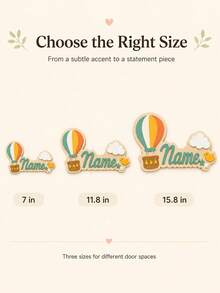 Custom Hot Air Balloon Name Sign, Personalized Room Door Decor, Customized Wooden Wall Plaque, Customizable Holiday Gift For Bedroom, Kids Room Decor - Style C - View 4