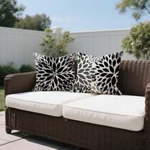 Juego de 2 fundas de almohada cuadradas florales modernas e impermeables para decoración de patio, muebles de jardín, sofá - Multicolor - Ver 4
