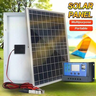 30W Garden Villa Portable Solar Panel Kit , Optional With 100A Controller, Output 12V-18V-24V USB 5V Solar Charger Suitable For Mobile Power, Phone, Watch, Solar Panel For House, Solar Panel For Complete House, Solar Power Bank