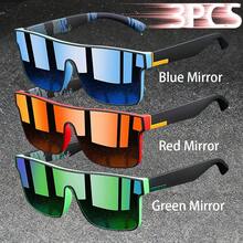3PCS Fashion Vintage Square Sports Glasses Flat Frame Street For Unisex Eyewear For Choice For Outdoor Vacation And Daily Clothing Matching - 3PCSF766 - View 22