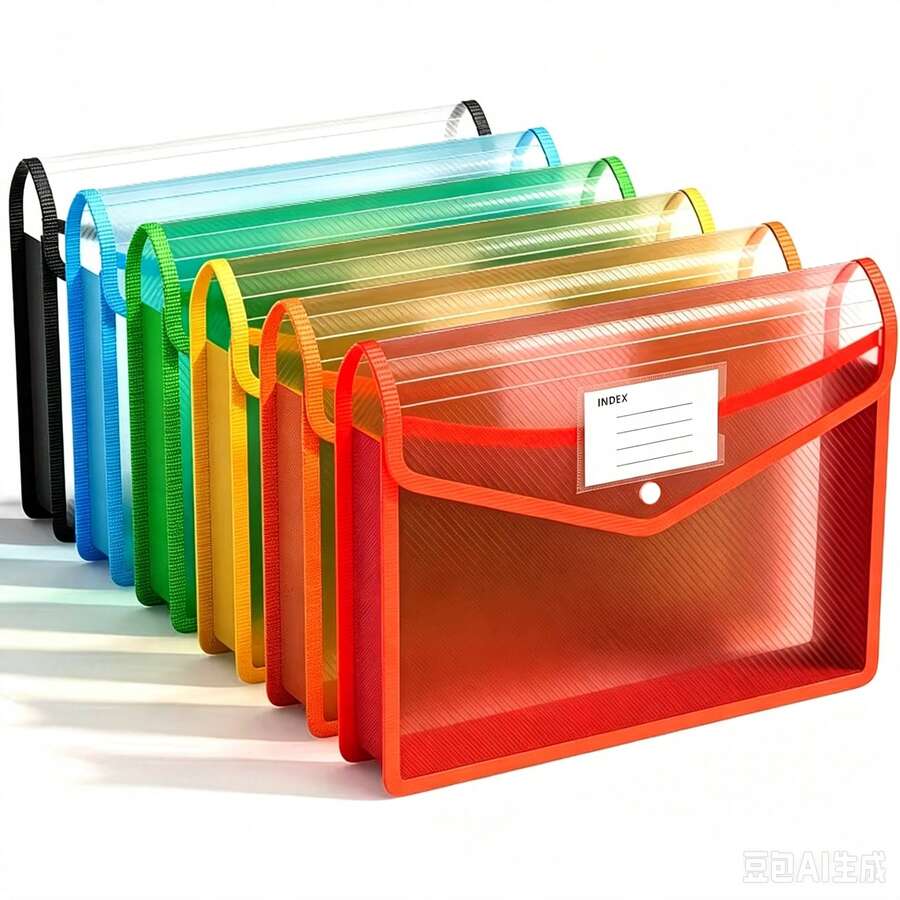 A4 Erweiterbare Aktenmappe mit Druckknopfverschluss, bunte Dokumentenorganizer, transparente Akkordeon-Aktenmappe, große Kapazität, geeignet für Bürobedarf/Schulbedarf Aufbewahrung - Einheitsgröße - Übersicht 1