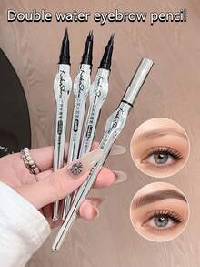 Single-Axis Waterproof Long-Lasting Smudge-Proof Dual-Component Liquid Eyebrow Pencil, Smooth Natural Color Application, Defined Strands, Suitable For Beginners To Create Realistic Wild Eyebrows - Multicolor - View 2