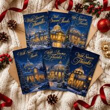 12pcs/24pcs/48pcs Exquisite Gift Card Set With Envelopes | Thank You Cards | Christmas Cards Winter Night Palace, Sincere Gratitude. | Suitable For Holiday Greetings - Christmas Gifts - Birthdays - Gift Cards - Greeting Card Creation And - DIY - Message Cards - Sets - View 4