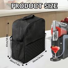 Ice Cream Maker Dust-Proof Storage Bag Quilted Thickened Protective Cover, Portable Handheld Ice Cream Maker Storage Bag Anti-Scratch Anti-Dust Home Cold Drink Machine Storage Bag, Compatible With Ice Cream Maker Outdoor Travel Dust-Proof Protective Storage Accessory - Black - View 2