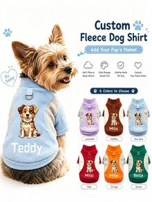 Custom Pet Name Warm Sweater, Fall Winter New Personalized Cat Dog Universal Sweatshirt, Pet Clothes, Cute Fleece Sweater For Dogs In Fall Winter, Comfortable Non-Restrictive Pet Apparel - Multicolor - View 4