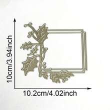 1pc Christmas Leaf Border Carbon Steel Scrapbooking Metal Cutting Template, DIY Paper Card Making Craft - Leaf - View 11