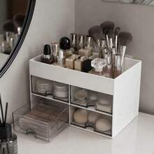 1pc Cosmetic Storage Box, Vanity Organizer Rack, Can Store Makeup Brushes, Jewelry And Perfume; Suitable For Bedroom, Bathroom, Desk, Portable For Travel Toiletries Storage. Creative And Fun Gift, Suitable For Birthday, Christmas, Wedding Presents, For Mom, Friends, Teachers, Also Serves As Living Room And Bedroom Decoration. - Multicolor - View 6