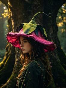 Dawn Light Felt Witch Hat, Suitable For Halloween, Cosplay, Theme Party, Stage Performance Prop Witch Hat - Multicolor - View 1