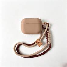 Casing Pelindung Silikon untuk AirPods Generasi ke-4, Pro 2, 3, 2 dengan Tali Gantungan - Aprikot - View 14