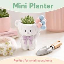 Cubulo Cetakan Silikon Resin Beruang Balon, Cetakan Resin Plaster DIY untuk Tempat Lilin, Pot Tanaman Sukulen Mini, Pot Pena Meja, Hadiah Buatan Tangan untuk Ulang Tahun, Pasangan, Teman, Dekorasi Rumah - Ini adalah jamur putih - WJ0150 - View 2