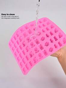 Large Capacity 60-Cavity Mini Animal Pink Silicone Chocolate Mold, Easy Release High Temperature Resistant Cartoon Animal Gummy Mold, Multi-Cavity Bear Lion Silicone Baking Mold Suitable For Homemade Candy, Pudding, Handmade Scented Candles, Home Baking Essential - Multicolor - View 10