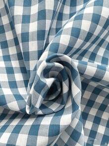 1 buah Tirai Pendek Gingham Elegan, Rok Meja, Dekorasi Trim Renda Unik, Tirai Jendela Gaya Kafe, Cocok Untuk Jendela Lemari, Dapur, dan Kamar Mandi - Blue and White - View 3