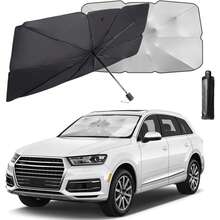 Car Snow Cover/Sunshade - Car - Car Accessories - Travel Essentials - All Season - Winter And Summer Use - Car Front Windshield Sunshade - Aluminum Foil And Fabric Material, Blocks Sun And Keeps Interior Temperature Cool - Summer Essential - Also Usable In Winter - Suitable For SUV, RV, Pickup Truck And More - With Rearview Mirror Cover Reflective Strip, Can Warn Surrounding Vehicles At Night - Christmas, Ramadan, Valentine's Day, Ramadan, Halloween, Christmas Gift - Multicolor - View 10
