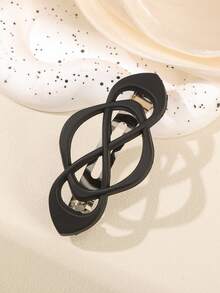 1pc Matte Twisted Hair Clips For Women, Geometric Interlocking Barrettes,Metal Spring Hair,Suitable For Holidays Hair Accessories For Daily Office - Multicolor - View 12
