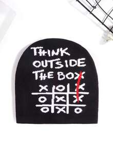 1pc Unisex Street Style Jacquard Knit Beanie Hat, Versatile Pullover Cap, Hip Hop Outdoor Skiing Knit Cold Weather Hat, Sports Cycling Camping Warm Windproof Woolen Hat - Stylish Knit Beanie - View 18