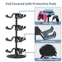 3-Tier Aluminum Alloy Controller Holder Stand, Rotatable Gamepad And Headset Hanger With Anti-Slip Base, Gaming Desk Organizer For P5/P4, XSX/XSS, Switch 2 And PC Controllers - View 5