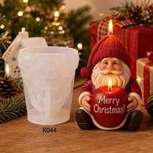 Christmas 3D Faceless Gnome Holding Heart Candle Mold DIY Aromatherapy Plaster Decor Silicone Mold - Christmas Gnome - View 1