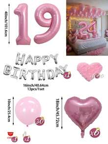 粉色與銀色氣球花環生日套組，40英吋大數字箔氣球，適合男士與女士，16歲生日、18歲生日、20歲生日、21歲生日、25歲生日、30歲生日、35歲生日、45歲生日派對裝飾 - 粉紅銀色 - 查看 28