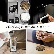 2pcs Fine Leopard Print Rhinestone Cup Coasters, New Style, Delicate Leopard Pattern With Sparkling Rhinestones, Fits Car Cup Holders, Protects And Enhances Car Interior Atmosphere - 2pcs New Rhinestone Leopard Print Coasters - View 1