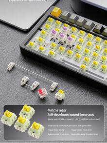 ATTACK SHARK Mechanical Keyboard Finished Aluminum Case RGB Wireless Bluetooth Three-Mode Gasket Structure Hot-Swappable And Switch-Replaceable Gaming Keyboard - View 8