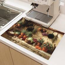 1pc 2D Printed Flat Stove Protector Mat, Rubber Non-Slip Heat-Resistant Stove Cover Pad, Suitable For Induction Cooktop, Glass Stove, Multi-Functional Scratch-Resistant Mat, Best Choice For Oven, Washing Machine, Dryer, Kitchen Decor. - Multicolor - View 15