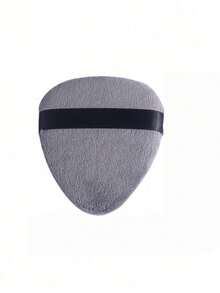 1pc Tongue-Shaped Water Drop Powder Puff, Flocked Soft Triangle Pointed Makeup Tool - Grey - View 2