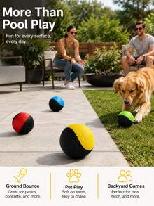Pelota de rebote en el agua, pelota de rebote y salto en el agua para jugar, adecuada para piscina, playa y actividades al aire libre | Accesorio divertido para piscina, esencial para la playa - Multicolor - Ver 8