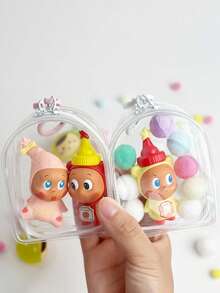 1 Set Cute Star Particle Pocket Baby Bag 10cm Portable Baby Bag Cute Particle Hanging Bag High Transparency Thickened Dust-Proof Storage Portable Baby Bag Data Cable Earphone Storage Bag - View 3