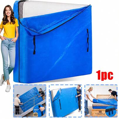 Heavy‑Duty Waterproof Reusable Tarp‑Style Mattress Bag, Easy‑Carry Dustproof Mattress Protective Accessory, Durable Storage Sack For Household Moving, Relocation, Storage And Bedroom Space‑Organization Projects