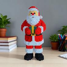 1600pcs Santa Claus Building Blocks Set, Party Game, Office Home Living Room Decoration, DIY 3D Puzzle Blocks, Craft Making, Assembly, Creative Interlocking Toy For Adults And Teens, High Difficulty Challenge Plug-In Building Blocks Assembly, Easter, Halloween, Christmas Gift, Perfect Holiday And Birthday Gift - Multicolor - View 2