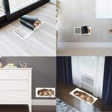 4PCS, 2D Flat Magnetic Vent Cover, Three Cats Peeking Through Holes Creative Sticker Pattern, 5.5*12IN, Suitable For Floor, Wall, Ceiling Vents, Home Decor - Multicolor - View 10