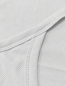 White Backless Knit Camisole, Create Fashionable Summer Look Casual, Y2K Aesthetic - White - View 6
