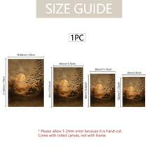 1PC Unframed Canvas Poster, Vintage Haunted House Bats Full Moon Autumn Landscape Wall Art, Halloween Decor, Fall Decor, Room Decor, Suitable For Entryway Farmhouse, Moody Spooky Holiday Art Gift - Abstract - View 4