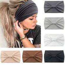 6pcs Women's Headbands / Solid & Mixed Colors / Non-Slip Fashion Sports Style / Essential For Yoga, Running, Fitness / Soft, High Elasticity, Sweat-Absorbent Wide Band / Non-Slip, Breathable / Multi-Functional Hair Accessories - Multicolor - View 9