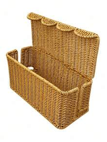 1 st förvaringsbox för grenuttag på skrivbord, vävd textur, nordisk lantstil, plastmaterial, lämplig för sovrum, kan förvara grenuttag och kablar, vardagsrumsdekor, höstdekor för hemmet, rumsdekoration - Multifärgad - Visa 7