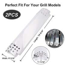 Criditpid - Piezas de repuesto para Nexgrill 720-0864, 720-0864M, 720-0830H, 720-0888N, 720-0888, 720-0896B Grill, placa de calor de acero inoxidable, quemador de llama para Nexgrill 2 quemadores 720 - Multicolor - Ver 4