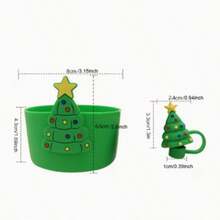 Christmas Tree Cup Decoration Set, Includes 2 Holiday Accessories, Designed For 30Oz And 40Oz Cups, With 10mm Silicone Straw Cap And Protective Sleeve - View 2