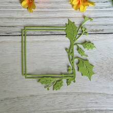 1pc Christmas Leaf Border Carbon Steel Scrapbooking Metal Cutting Template, DIY Paper Card Making Craft - Leaf - View 6