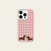 1 pieza Funda protectora de teléfono con cobertura total de TPU transparente con patrón de perro salchicha - Multicolor - Ver 4