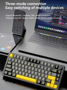 ATTACK SHARK Mechanical Keyboard Finished Aluminum Case RGB Wireless Bluetooth Three-Mode Gasket Structure Hot-Swappable And Switch-Replaceable Gaming Keyboard - View 10