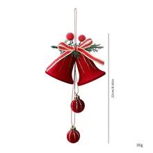 Christmas Red Cute Exquisite Bell Nordic Style Flocked Bow Hanging Ornament, Christmas Window Hanging Decoration - Red - View 23
