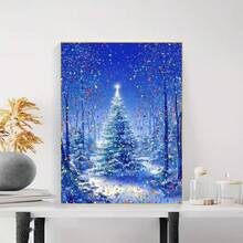 1PC DIY 5D Diamond Painting Kit Christmas Tree Pattern - Round Full Diamond Art Mosaic Craft, Home Wall Decor, Unframed - No Frame - View 3