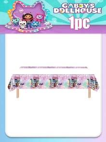 asmodee 卡通 Gabby Doll House 派對桌布，4 種花色可選，PVC 材質，防水防油，適用於聖誕節、萬聖節、節慶及日常派對聚會，實用好物 - 多色 - 查看 8