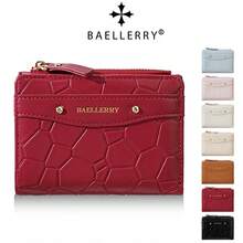 1個 Baellerry 石紋女款短夾，PU皮革迷你雙折錢包，附拉鍊零錢袋、多個卡槽、透明身分證視窗、按扣式卡夾，輕巧便攜，適合旅行、度假、戶外購物、日常通勤，女性日常首選禮物 - 彩色 - 查看 2